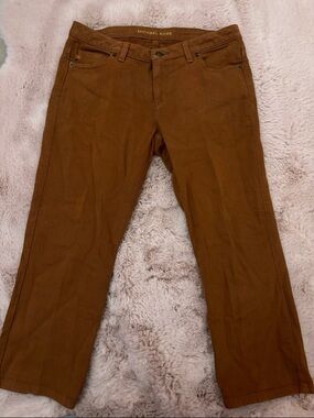 Michael Kors petite  Tan-Brown Straight Pants